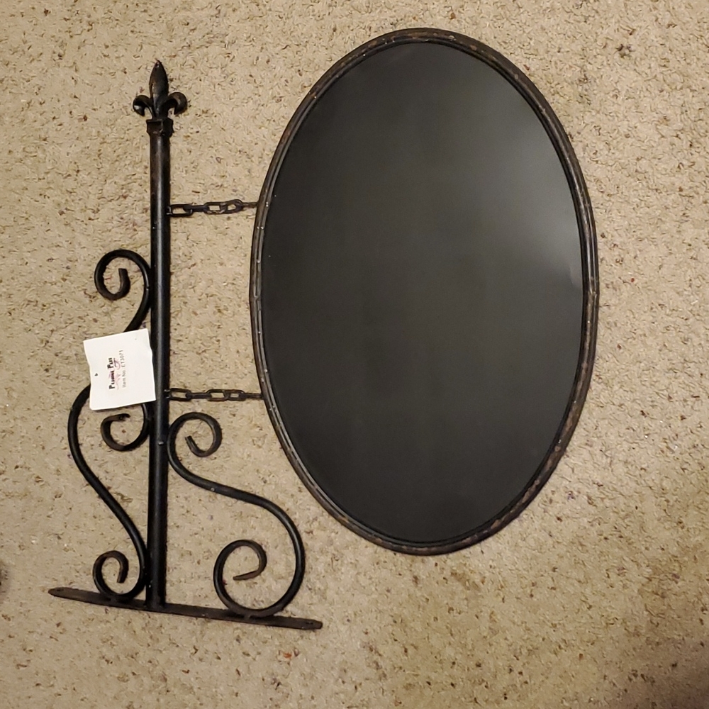 New Large Black Distressed Metal Chalkboard Store Sign & Bracket